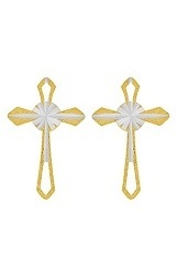pretty tiny sparkly cuts baby cross earrings